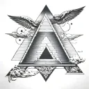 Memphis pyramid tattoo design idea