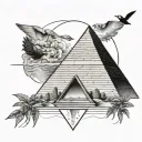 Memphis pyramid tattoo design idea