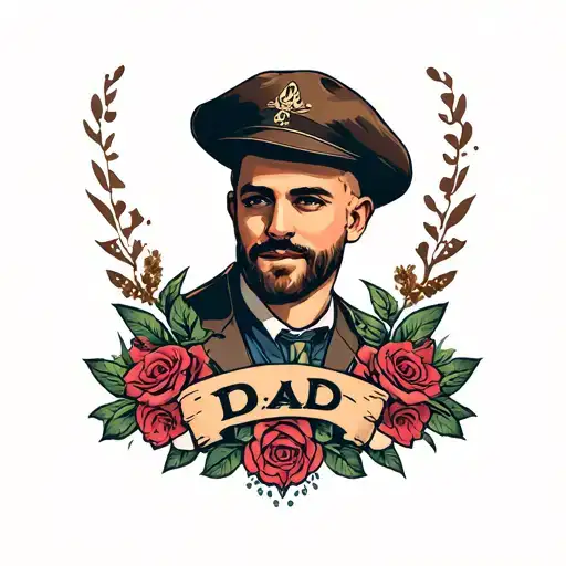 dad memorial tattoo design idea