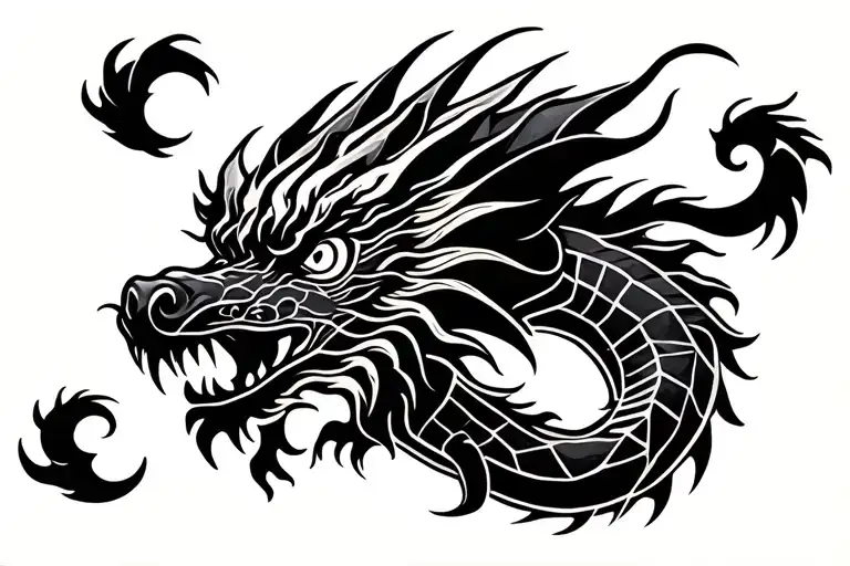 american traditional dragon tattoo design idea