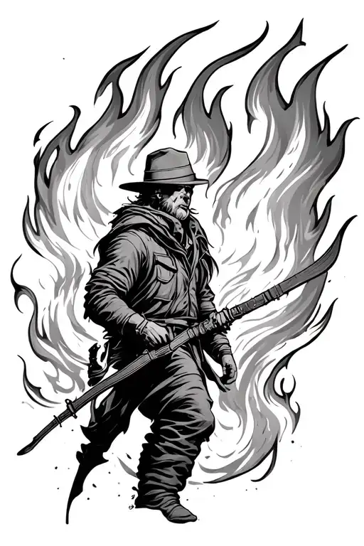 carrying the fire tattoo design idea