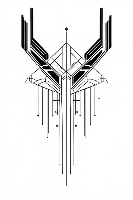 synthesizer cirquit geometric design tattoo design idea