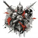 The Knight with the Skull Sword tattoo design idea