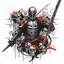 The Knight with the Skull Sword tattoo design idea