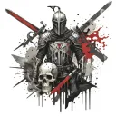 The Knight with the Skull Sword tattoo design idea