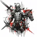 The Knight with the Skull Sword tattoo design idea