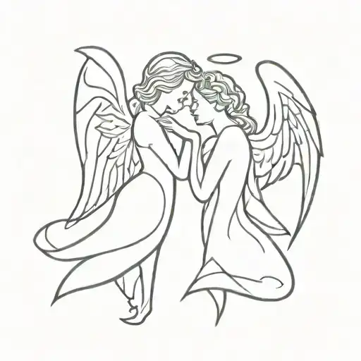angel and devil small tattoo tattoo design idea