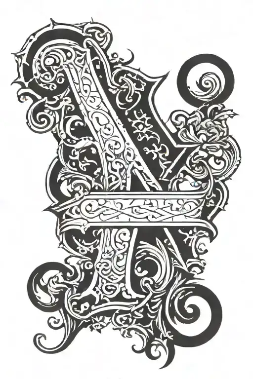 gothic letters tattoo design idea