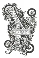 gothic letters tattoo design idea