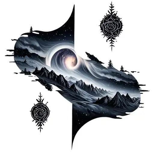 Aurora borealis tattoo design idea