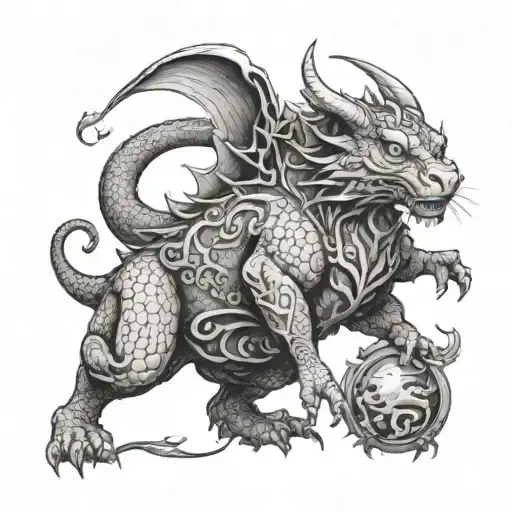 ox and a dragon and a rat tattoo design idea
