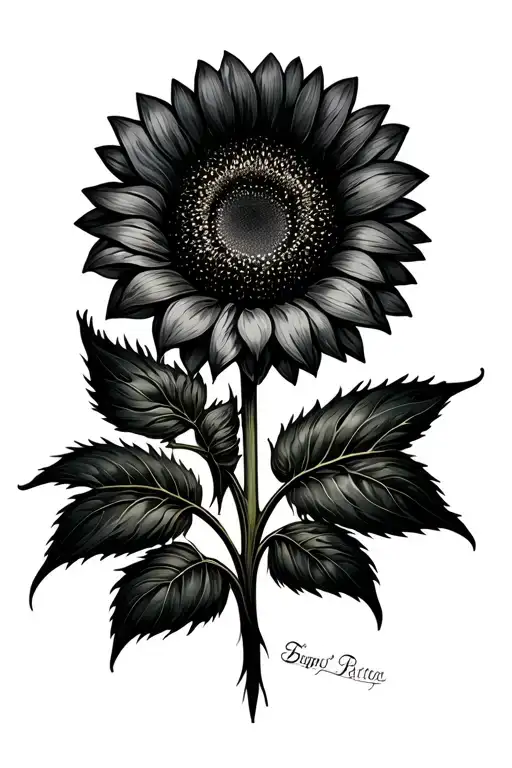 Sunflower tattoo design idea