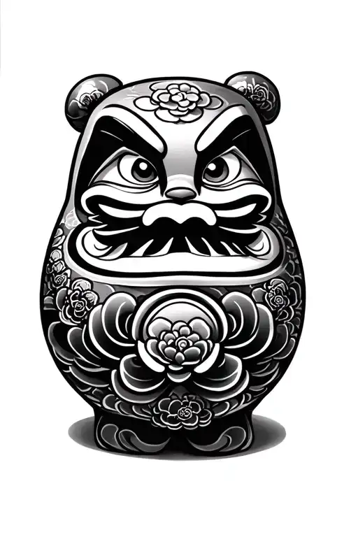 Japanese daruma doll tattoo design idea