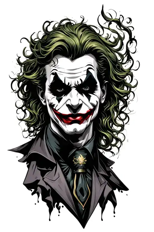 joker gemini sign tattoo design idea