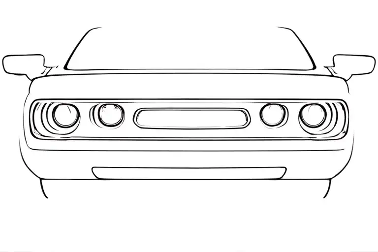 dodge challenger headlights tattoo design idea