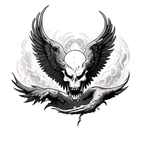 Heaven Vs Hell tattoo design idea