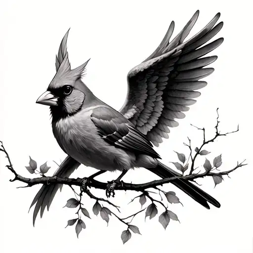 Cardinal With Angel Wings tattoo design idea