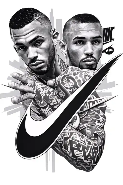 full nike sleeve tattoo featuring all the logos  tattoo design idea