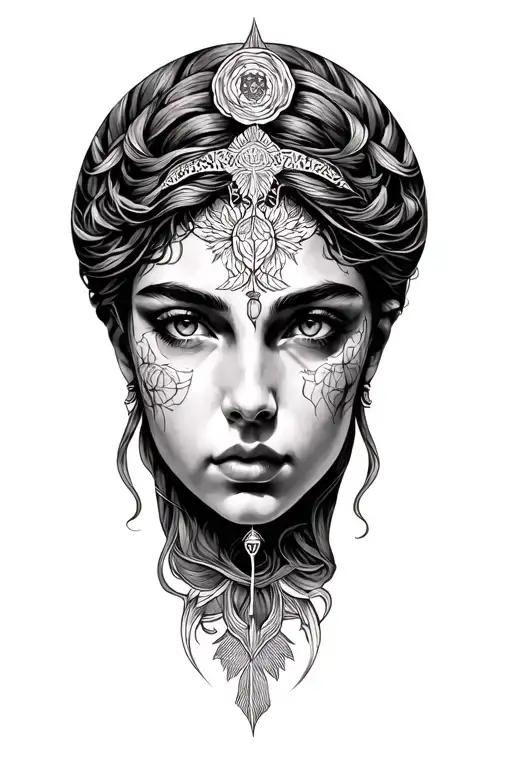 virgo zodiac sign tattoo design idea