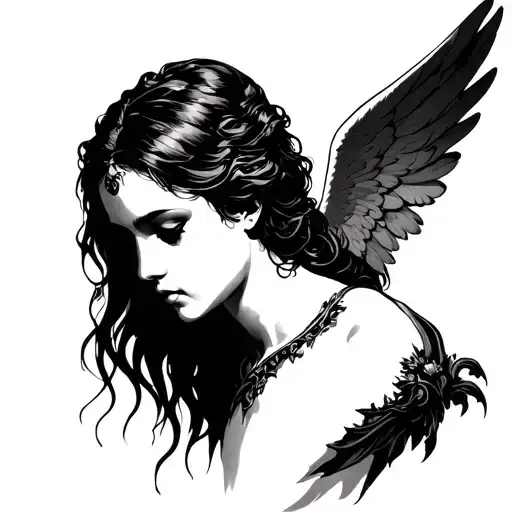 Faceless Angel tattoo design idea