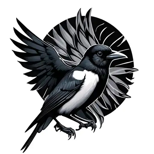 2 Magpie tattoo design idea