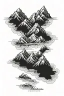 misty mountains tattoo design idea