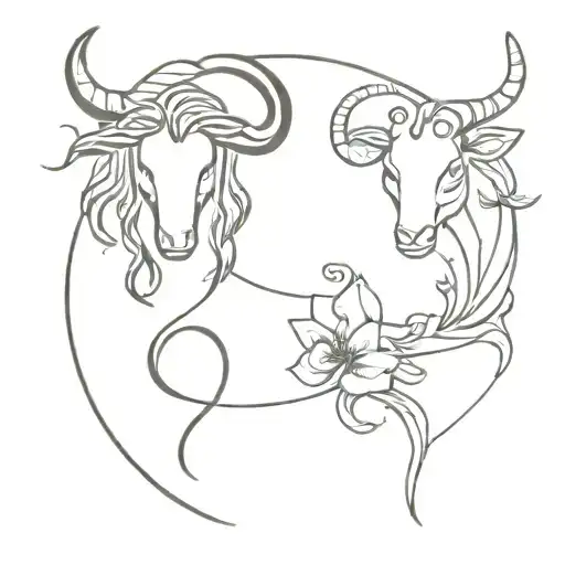 taurus scorpio zodiac sign tattoo design idea