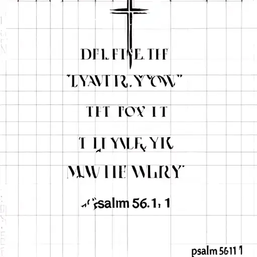 "psalm 56:11" cross tattoo design idea