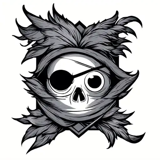 dig with eye patch tattoo design idea