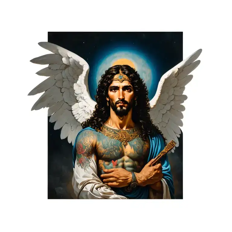 Arcangel San Miguel Angel tattoo design idea