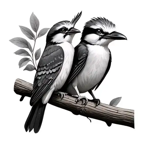 willy wGtail and kookaburra sitting tattoo design idea