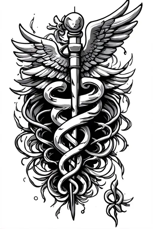 Caduceus tattoo design idea