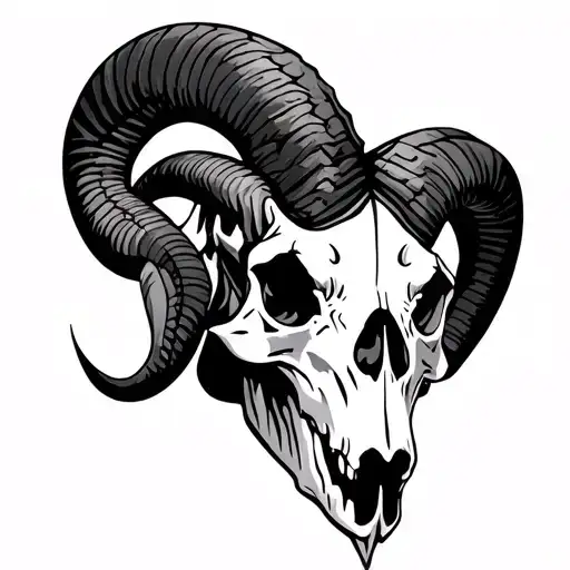 Aries ram skull gothic tattoo design idea