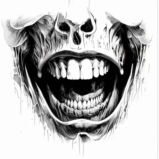 mouth speaking death and life tattoo design idea