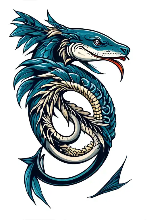 Guam hook and line wrap and guam seal tribal design tattoo design idea