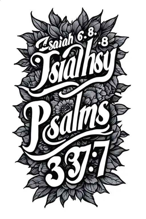"Isaiah 6:8, Psalms 3:7" tattoo design idea