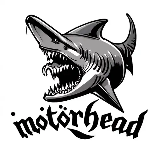 requin motorhead logo merged tattoo design idea
