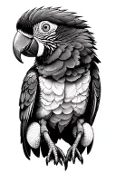 parrot sitting tattoo design idea