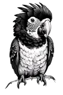parrot sitting tattoo design idea