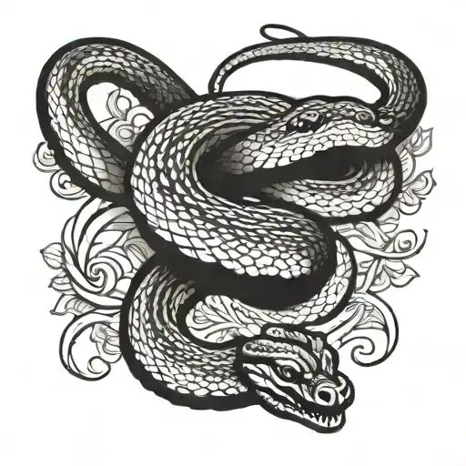 Black mamba snake tattoo design idea
