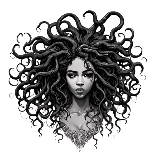 African American Medusa tattoo design idea