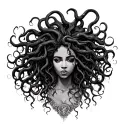 African American Medusa tattoo design idea