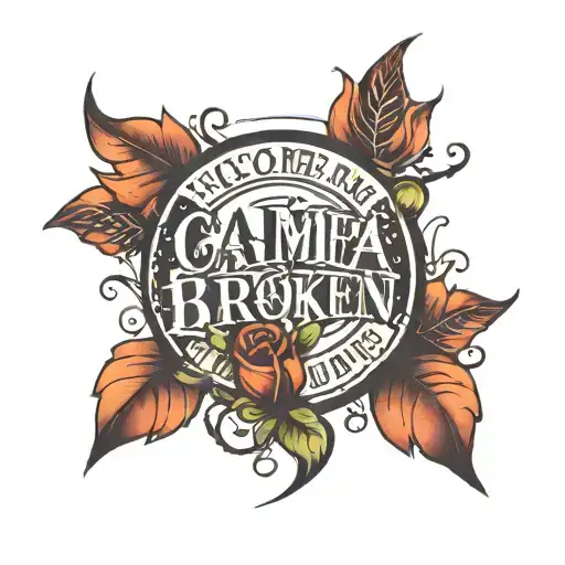 text ' i came from a broken home ' dark tattoo design idea
