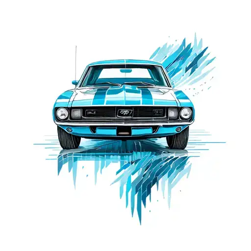 ford mustang 1968 Dodge Charger tattoo design idea