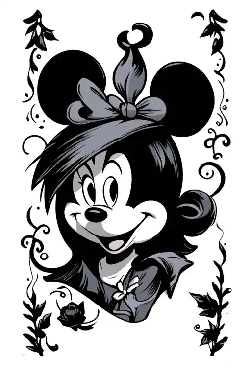 minimalist disney left arm cuff tattoo design idea