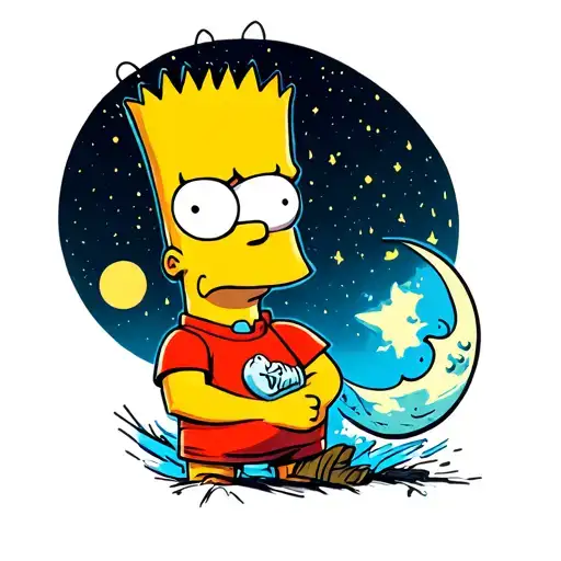 bart simpson mooning tattoo design idea