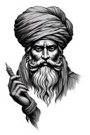 baba deep singh holding world tattoo design idea