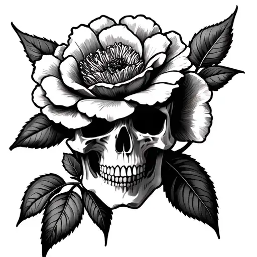Cherokee Rose with skull tattoo design idea