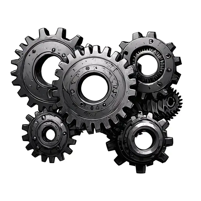 bio mechanical gears tattoo design idea