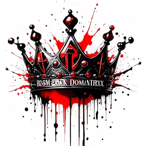 BDSM DOMINATRIXX CROWN WITH THE LETTERS tattoo design idea